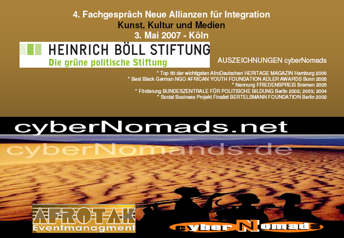 AFROTAK cyberNomads Heinrich Boell Stiftung Fachgespräch Neue Allianzen für Integration Education Migration Black Germans Afro deutsch Schwarze Deutsche